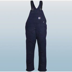 Carhartt Men's FR Unlined Duck Bib Overall 101627-410 Navy Size 42x36
